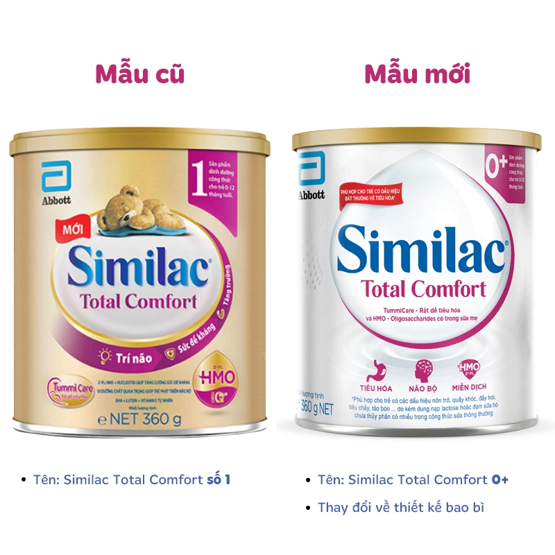 Combo 2 hộp sữa bột Similac Total Comfort 0+ 360g (0 - 12 tháng) dành cho trẻ không dung nạp đường lactose 2