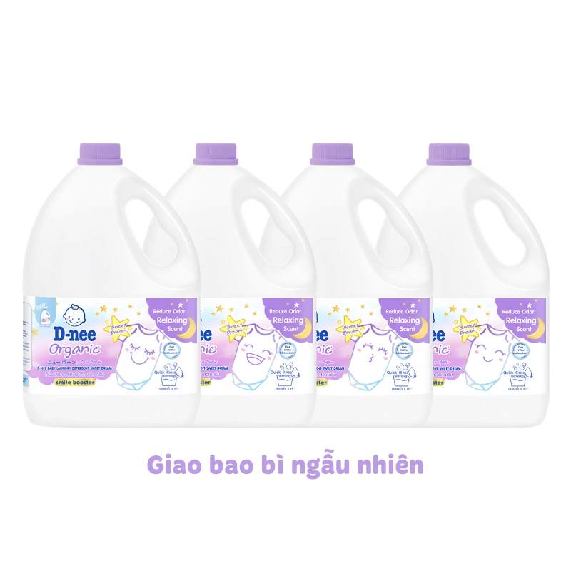 Combo 2 nước giặt quần áo cho bé D-nee Sweet Dream Tím hương hoa oải hương can 3 lít - Giao bao bì ngẫu nhiên 2