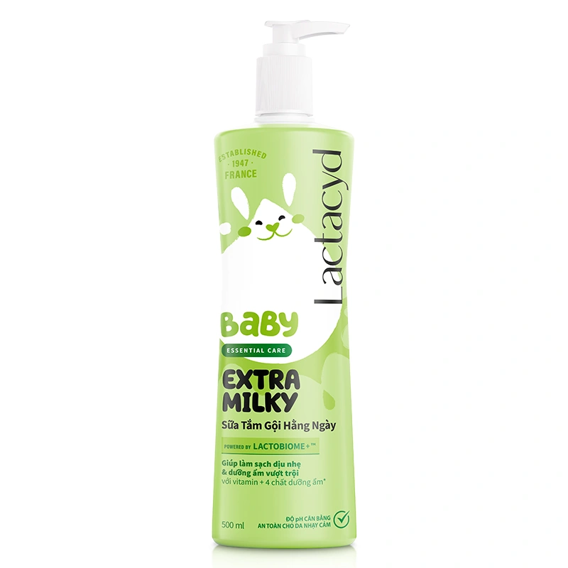 Combo 2 sữa tắm & gội 2in1 cho bé Lactacyd Extra Milky hương dịu nhẹ 500 ml (mọi độ tuổi) - Giao bao bì ngẫu nhiên 3