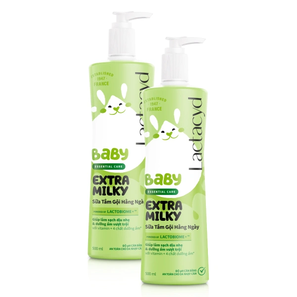 Combo 2 sữa tắm & gội 2in1 cho bé Lactacyd Extra Milky - Giao bao bì ngẫu nhiên