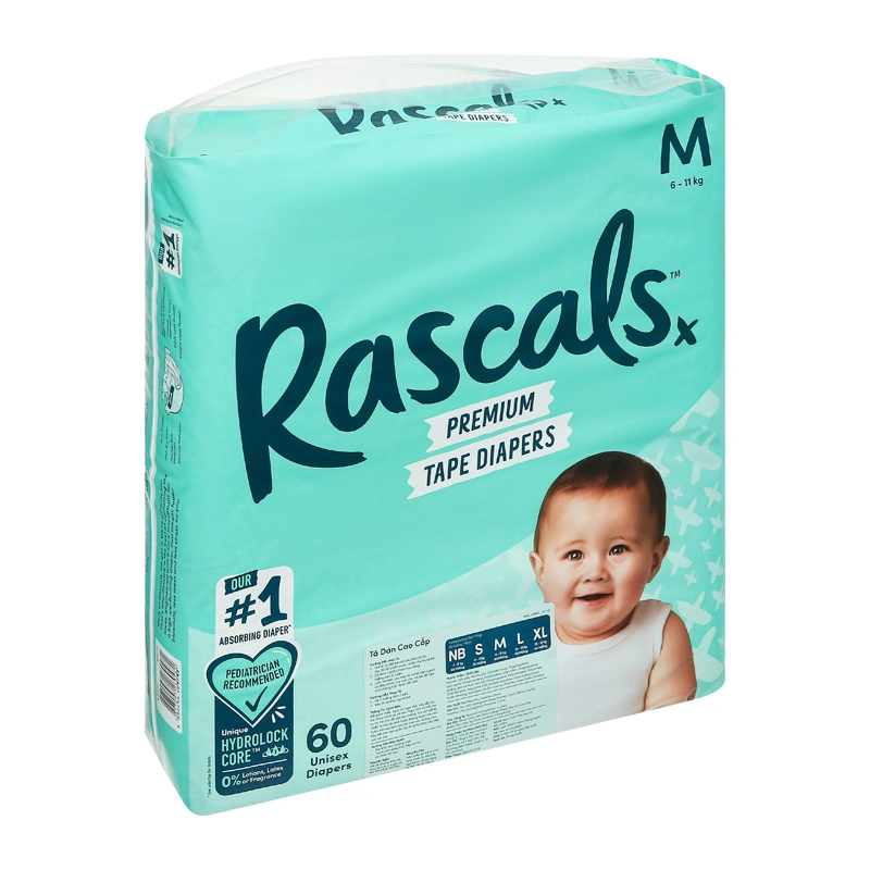 Combo 3 tã dán Rascals size M 60 miếng (6 - 11 kg) - Giao bao bì ngẫu nhiên 5