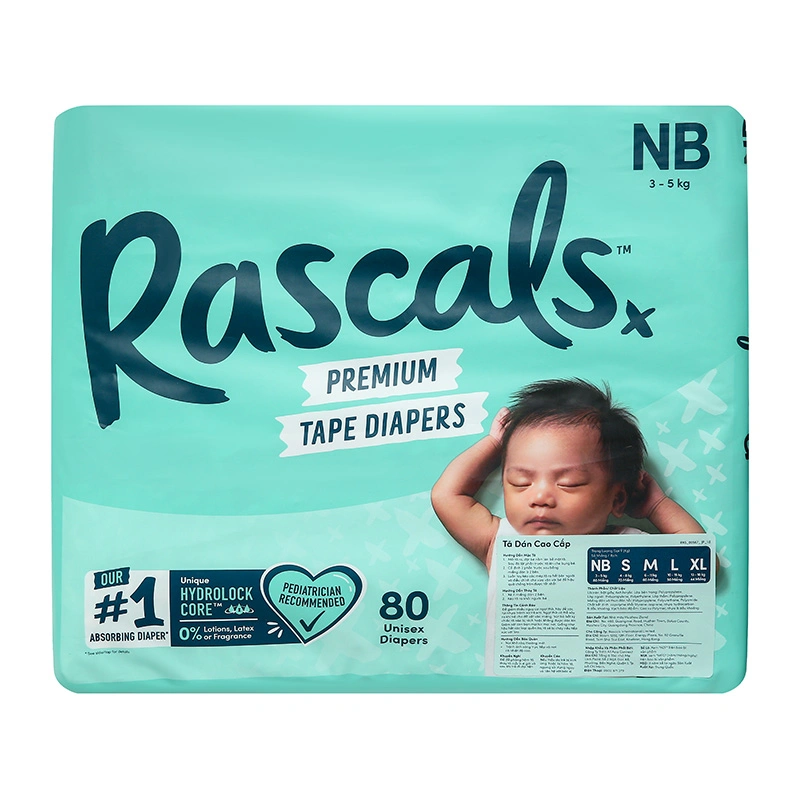 Combo 3 tã dán Rascals size NB 80 miếng/bịch (3 - 5 kg) - Giao bao bì ngẫu nhiên 4