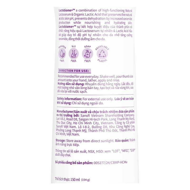 Dung dịch vệ sinh phụ nữ Lactacyd Soft & Silky hương dịu nhẹ 150 ml - Giao bao bì ngẫu nhiên 4