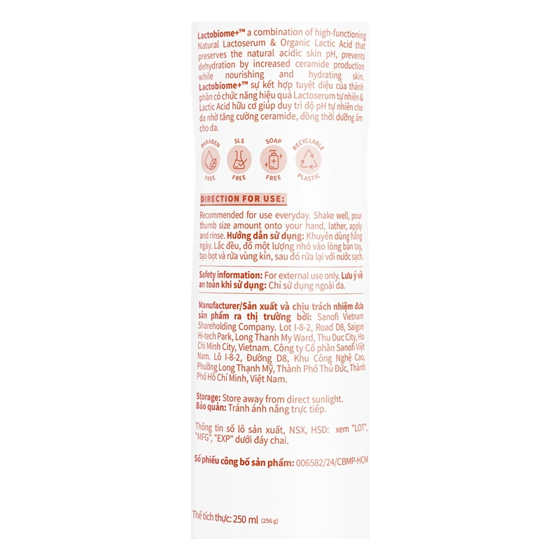 Dung dịch vệ sinh phụ nữ Lactacyd Pro Sensitive hương dịu nhẹ 250 ml - Giao bao bì ngẫu nhiên 4