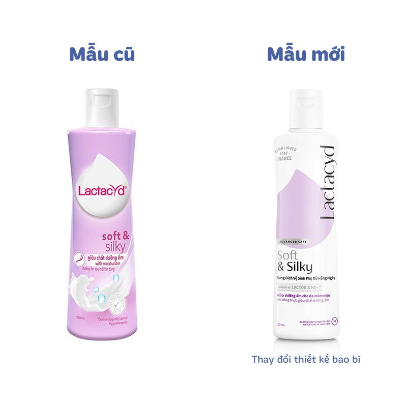Dung dịch vệ sinh phụ nữ Lactacyd Soft & Silky hương dịu nhẹ 150 ml - Giao bao bì ngẫu nhiên 6