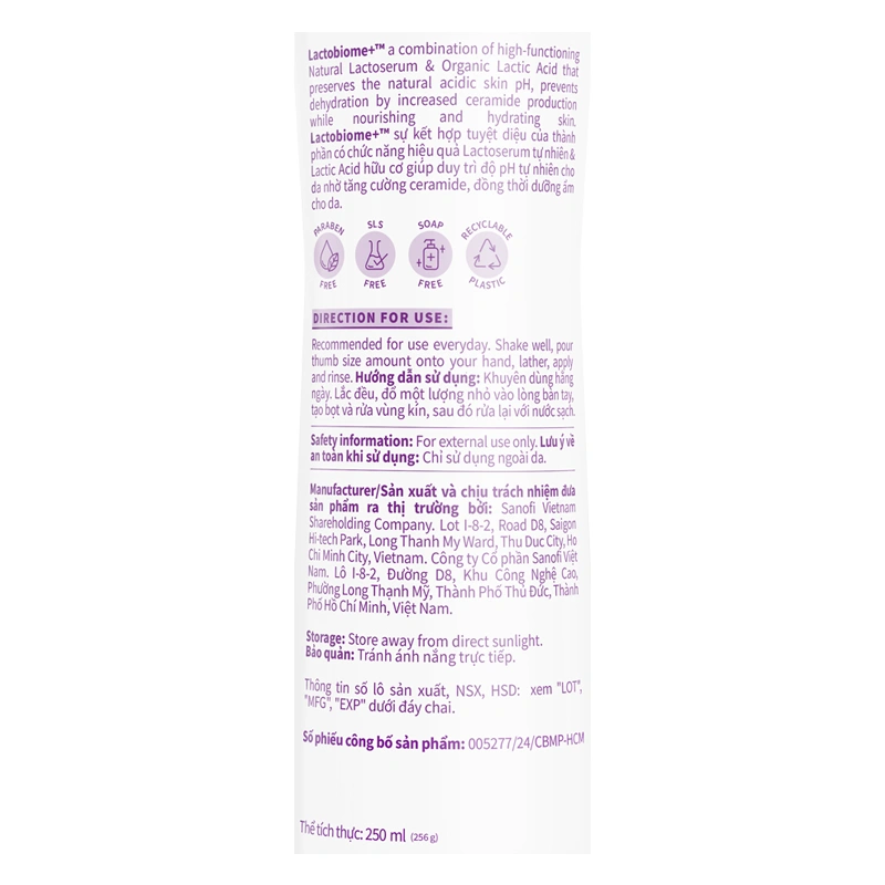 Dung dịch vệ sinh phụ nữ Lactacyd Soft & Silky hương dịu nhẹ 150 ml - Giao bao bì ngẫu nhiên 8