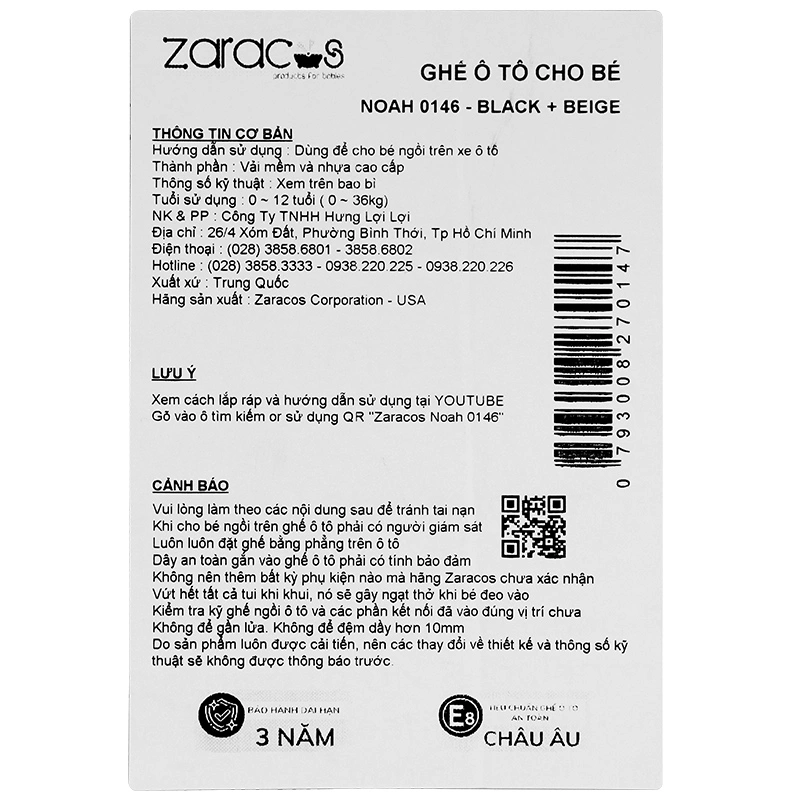 Ghế ngồi ô tô Zaracos Noah 0146 I-Size (0 - 12 tuổi) 23