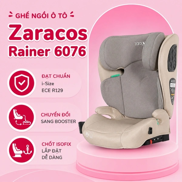 Ghế ngồi ô tô Zaracos Rainer 6076 (4 - 12 tuổi) - Màu đen 18