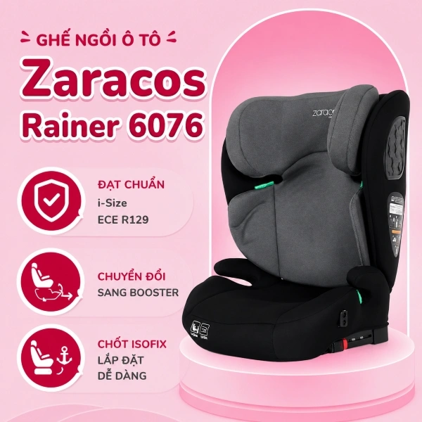 Ghế ngồi ô tô Zaracos Rainer 6076 (4 - 12 tuổi) - Màu đen 1