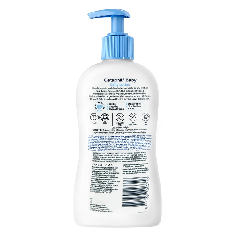 Sữa dưỡng da chiết xuất hoa cúc cho bé Cetaphil Baby Daily Lotion 400 ml - Giao bao bì ngẫu nhiên 3