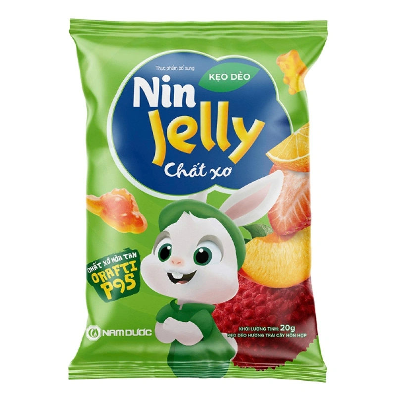 Kẹo dẻo Nam Dược Nin Jelly bổ sung chất xơ hương trái cây, 20g dạng viên (từ 2 tuổi) - Giao bao bì ngẫu nhiên 6