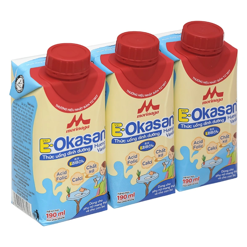 Thùng 24 hộp sữa bầu Morinaga E-Okasan hương vani 190 ml 20