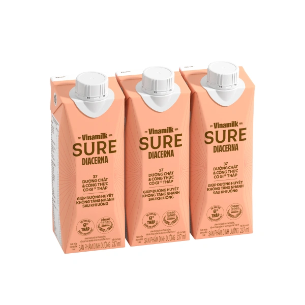 Lốc 3 sữa nước dinh dưỡng người lớn Vinamilk Sure Dicerna