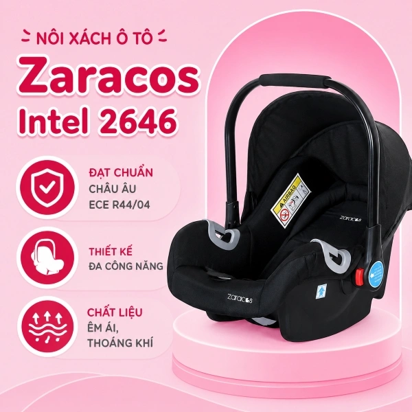 Nôi xách ô tô Zaracos Intel 2646 (0 - 12 tháng) - Màu đen 1