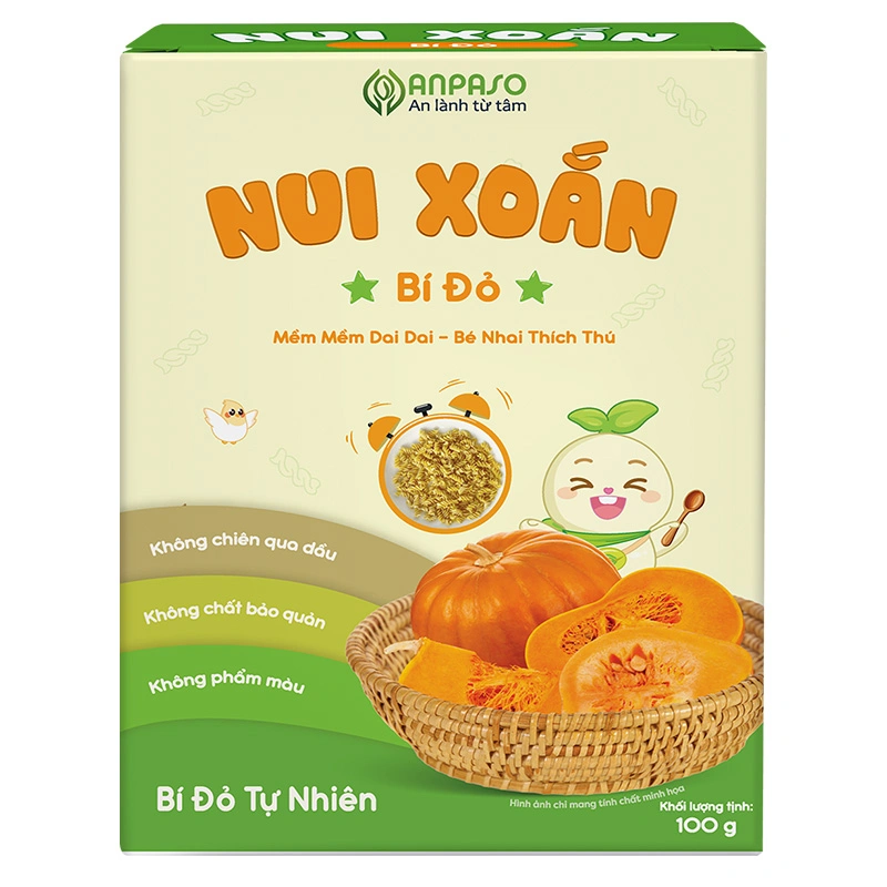 Nui xoắn bí đỏ Anpaso 100g (từ 6 tháng) 3