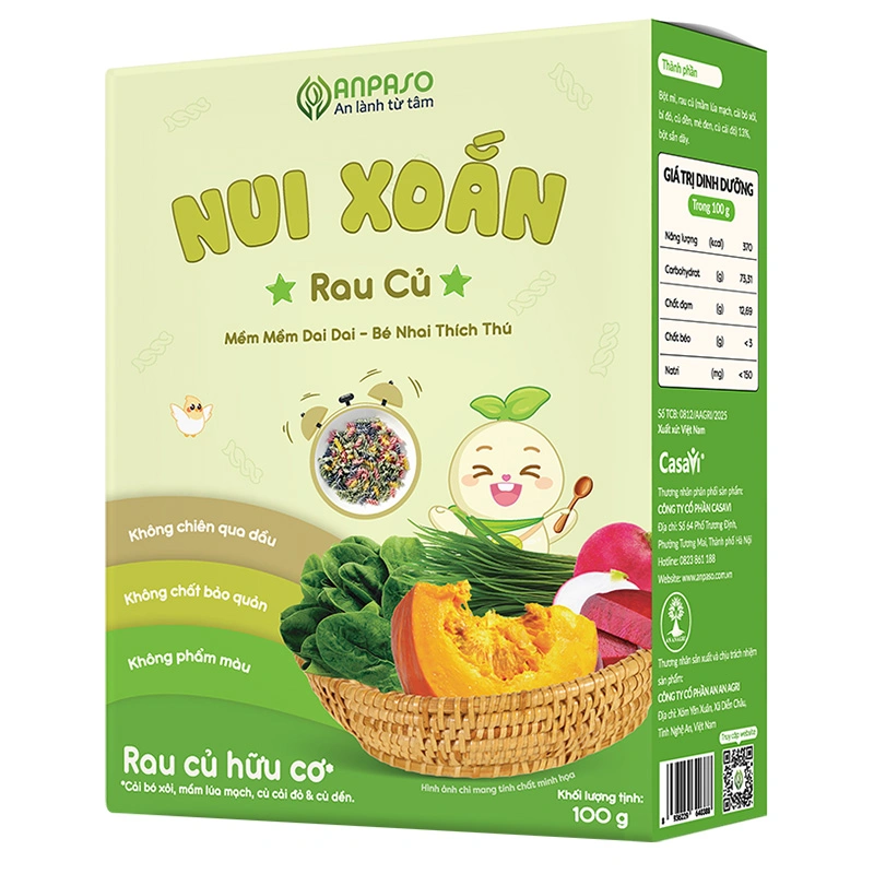 Nui xoắn bí đỏ Anpaso 100g (từ 6 tháng) 8