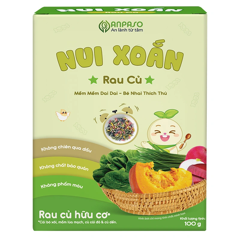 Nui xoắn bí đỏ Anpaso 100g (từ 6 tháng) 9