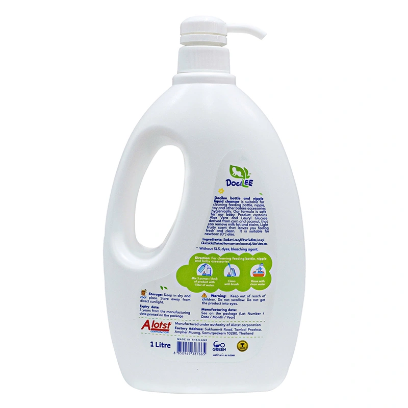 Nước rửa bình sữa Docilee chai 500 ml hương nha đam 8