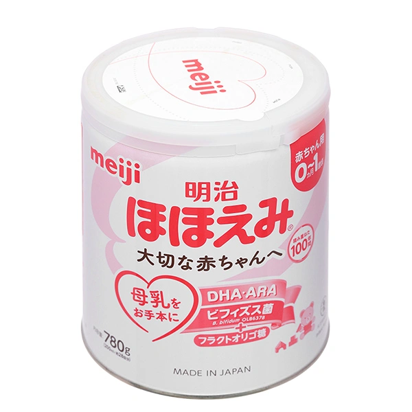 Sữa bột nội địa Nhật Meiji Hohoemi Milk hồng 780g (0 - 12 tháng) - Mẫu mới 1