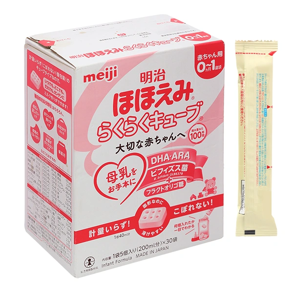 Sữa bột nội địa Nhật dạng thanh Meiji Hohoemi Raku Raku Cube 810g (0 - 12 tháng) - Mẫu mới 1