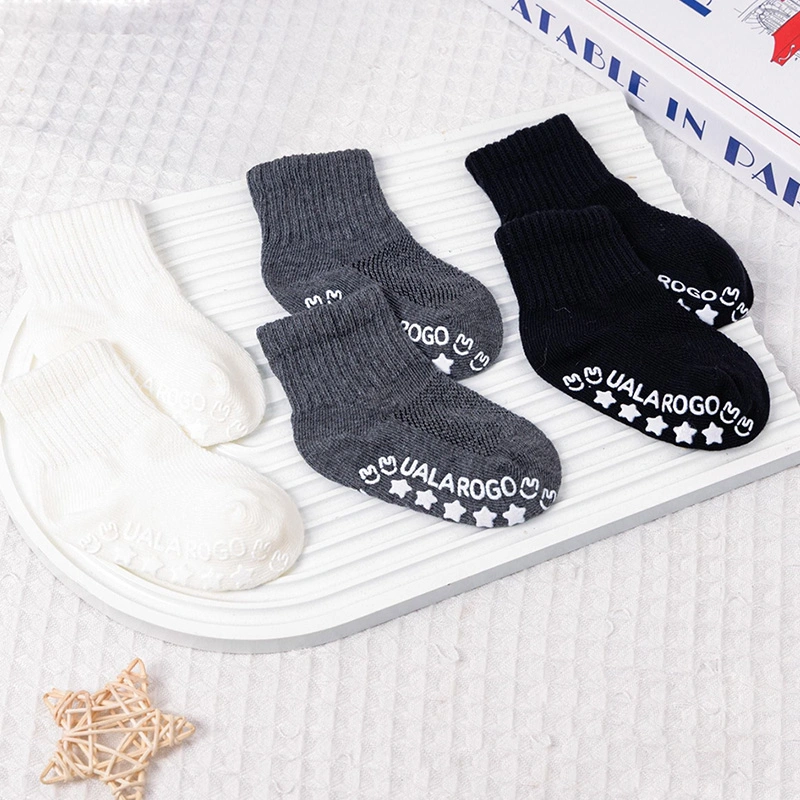 Set 3 tất sơ sinh cổ cao Ualarogo UR857 trơn - Giao màu ngẫu nhiên 8