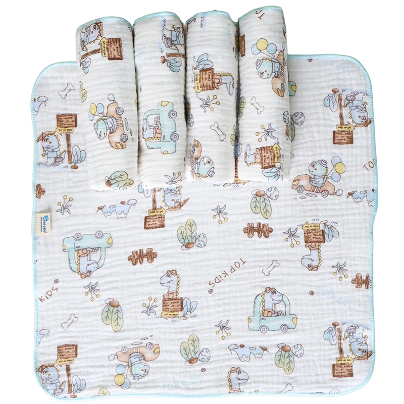 Set 5 cái khăn sữa cotton TOP KIDS 4 lớp 30x30 cm - Màu ngẫu nhiên 13