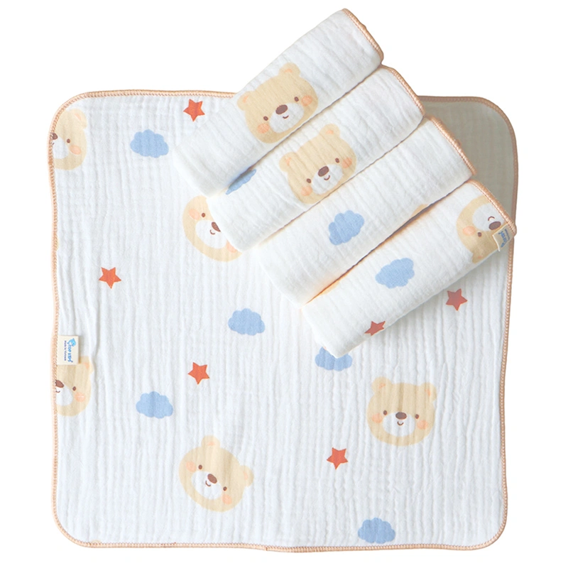 Set 5 cái khăn sữa cotton TOP KIDS 4 lớp 30x30 cm - Màu ngẫu nhiên 4