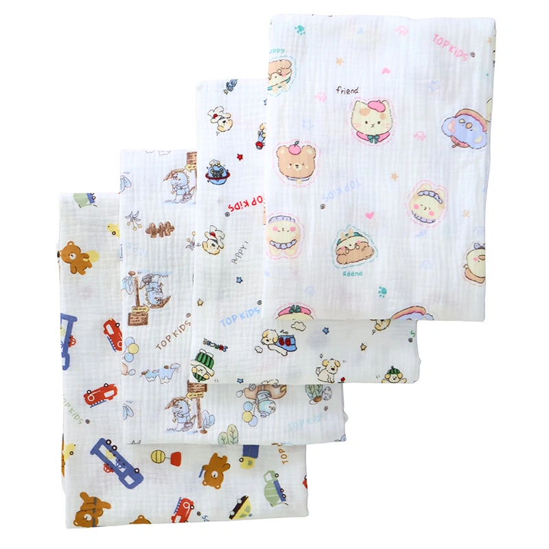 Set 5 cái khăn sữa cotton TOP KIDS 2 lớp 30x30 cm - Màu ngẫu nhiên 5