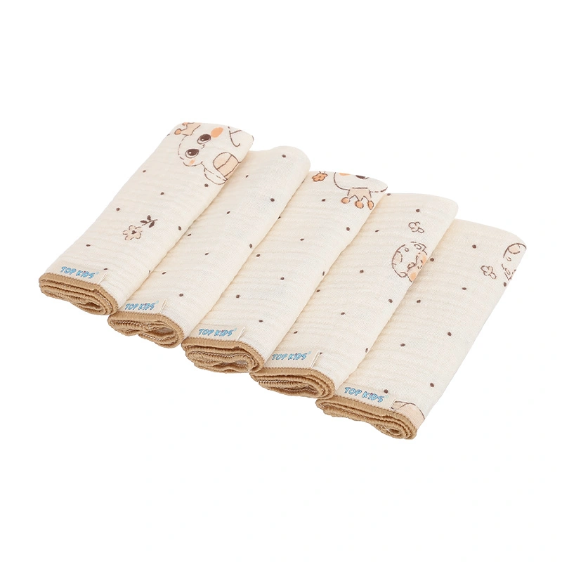 Set 5 cái khăn sữa cotton TOP KIDS 2 lớp 25x25 cm - Hoạ tiết ngẫu nhiên 18