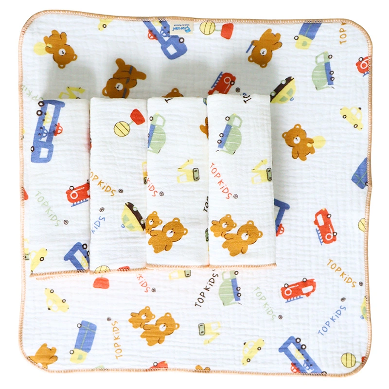 Set 5 cái khăn sữa cotton TOP KIDS 4 lớp 25x25 cm - Màu ngẫu nhiên 12