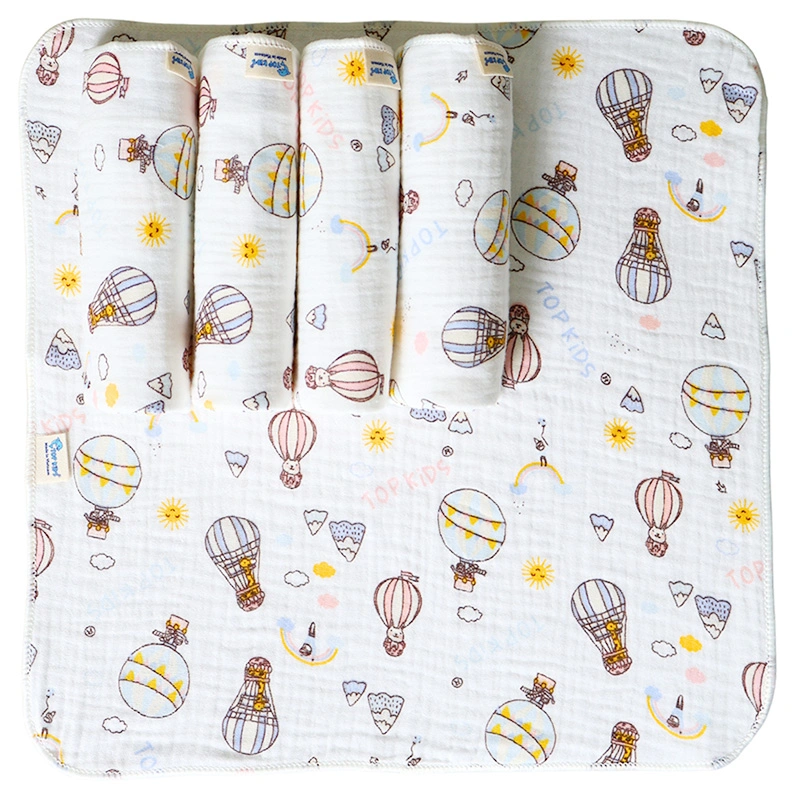 Set 5 cái khăn sữa cotton TOP KIDS 4 lớp 25x25 cm - Màu ngẫu nhiên 2