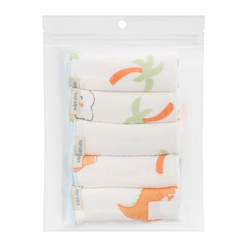 Set 5 cái khăn sữa cotton TOP KIDS 4 lớp 25x25 cm - Màu ngẫu nhiên 19