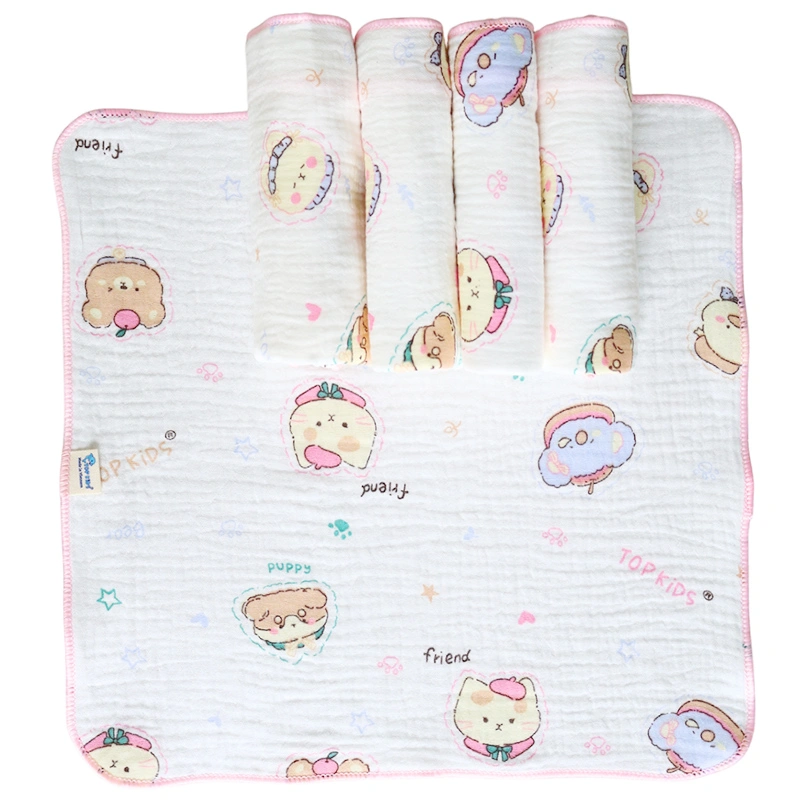 Set 5 cái khăn sữa cotton TOP KIDS 4 lớp 25x25 cm - Màu ngẫu nhiên 6