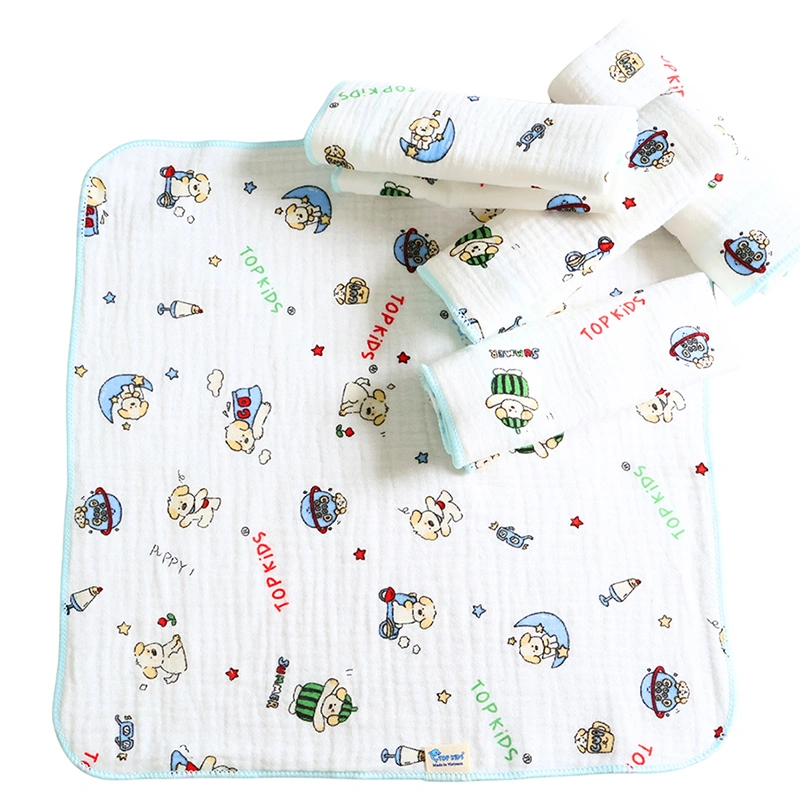 Set 5 cái khăn sữa cotton TOP KIDS 4 lớp 25x25 cm - Màu ngẫu nhiên 8