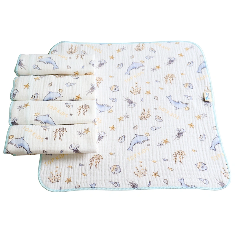Set 5 cái khăn sữa cotton TOP KIDS 4 lớp 25x25 cm - Màu ngẫu nhiên 9