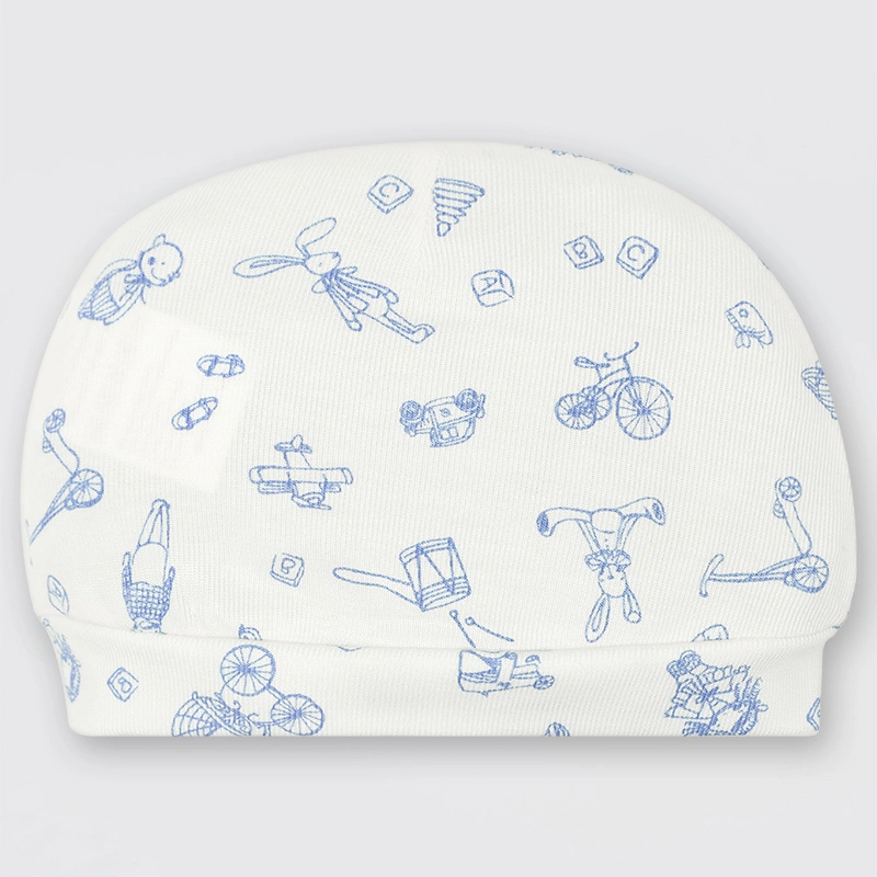 Set nón, bao tay bao chân in hình Lullaby NH728C màu trắng in xanh (0 - 3 tháng) 3