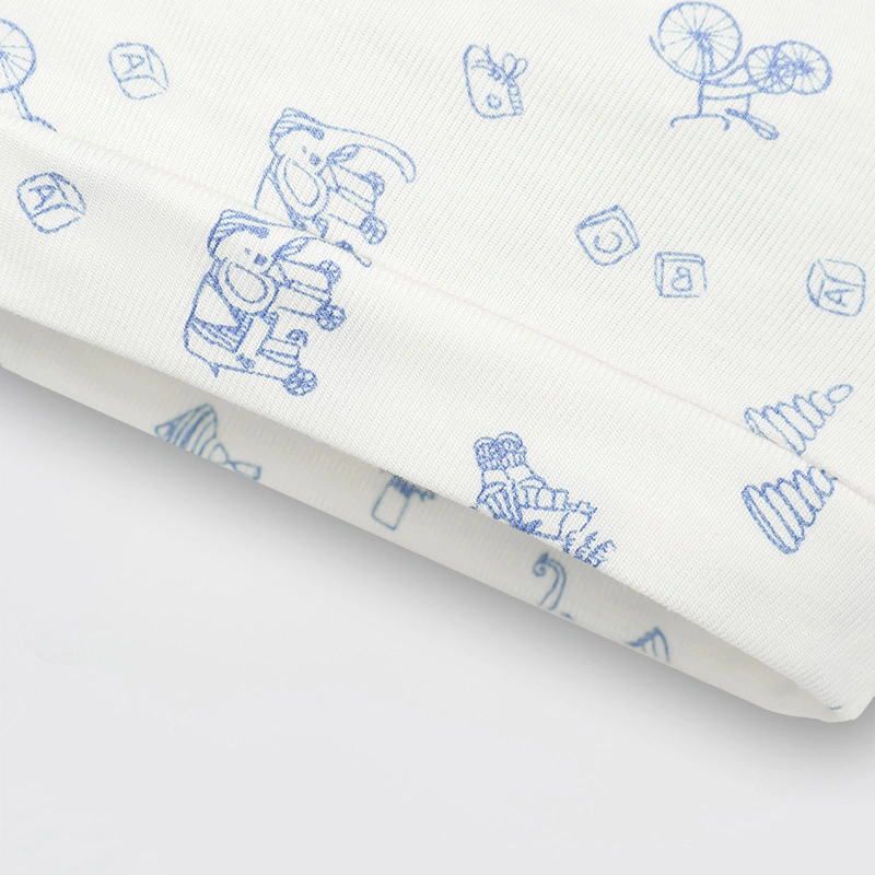 Set nón, bao tay bao chân in hình Lullaby NH728C màu trắng in xanh (0 - 3 tháng) 4