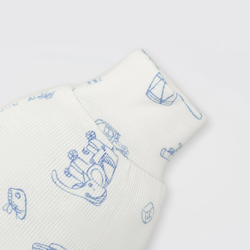Set nón, bao tay bao chân in hình Lullaby NH728C màu trắng in xanh (0 - 3 tháng) 6