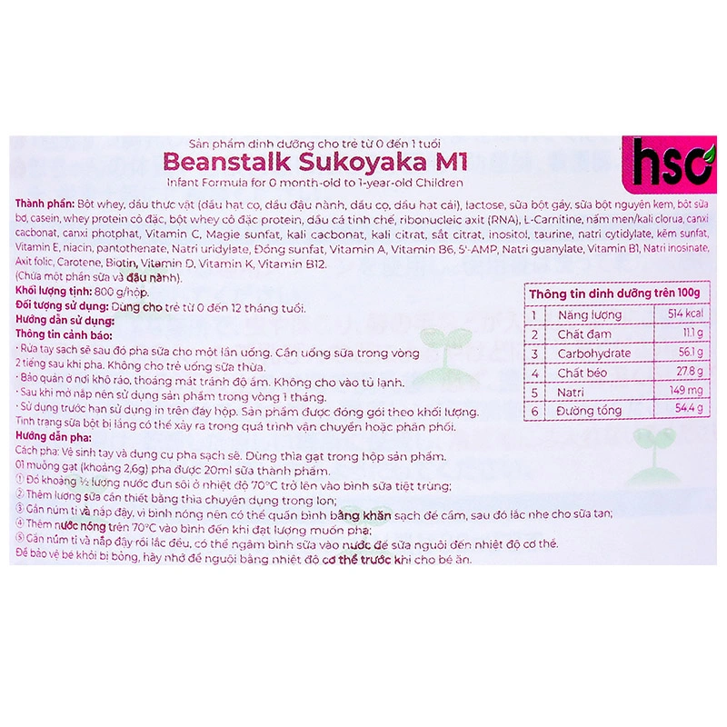 Sữa bột BeanStalk 800g (0 - 1 tuổi) 7