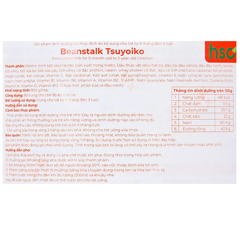 Sữa bột BeanStalk 800g (9 - 36 tháng) 6