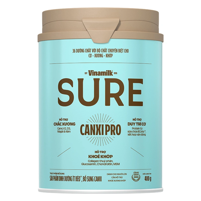 Sữa bột người lớn Vinamilk Sure Canxipro vị tự nhiên 400g 2