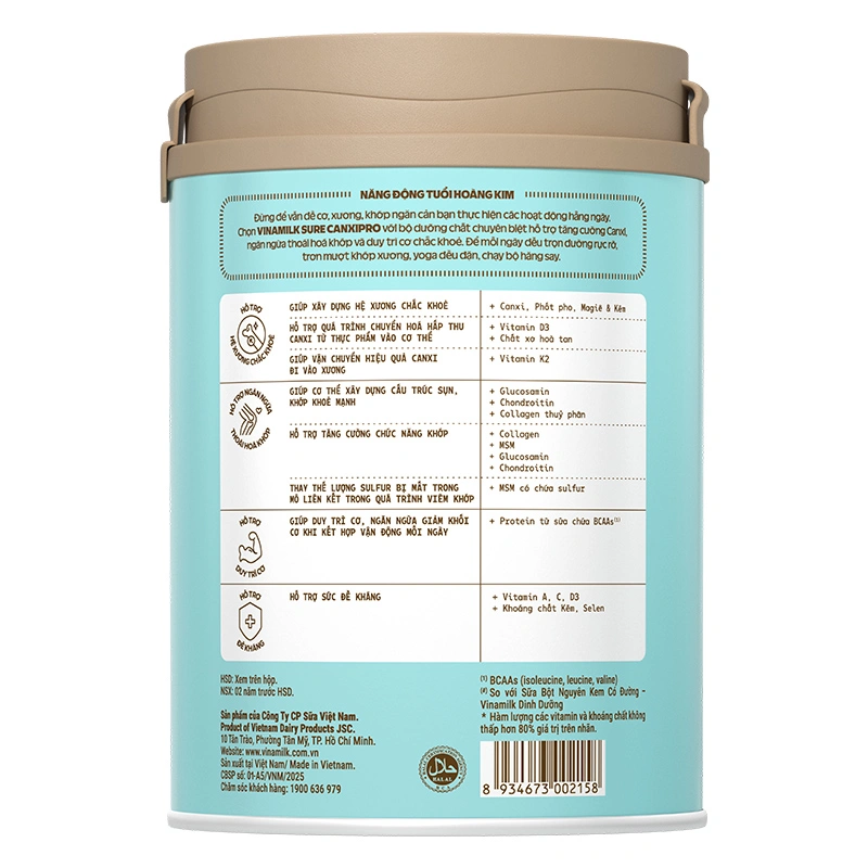 Sữa bột người lớn Vinamilk Sure Canxipro vị tự nhiên 400g 3