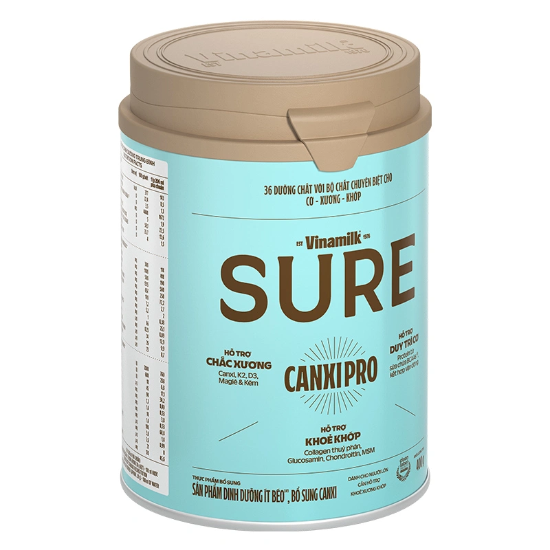 Sữa bột người lớn Vinamilk Sure Canxipro vị tự nhiên 400g 4