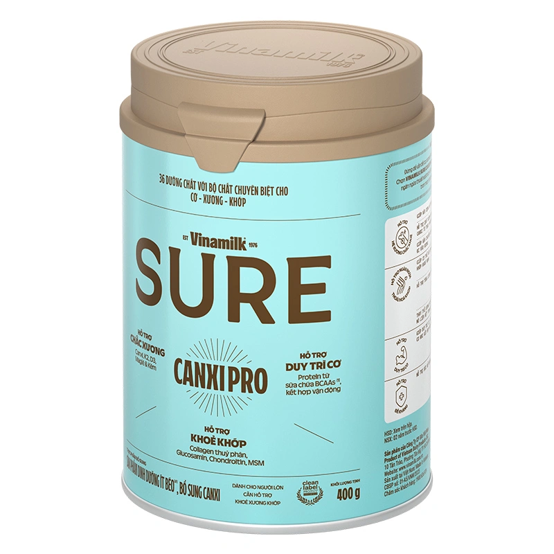 Sữa bột người lớn Vinamilk Sure Canxipro vị tự nhiên 400g 5