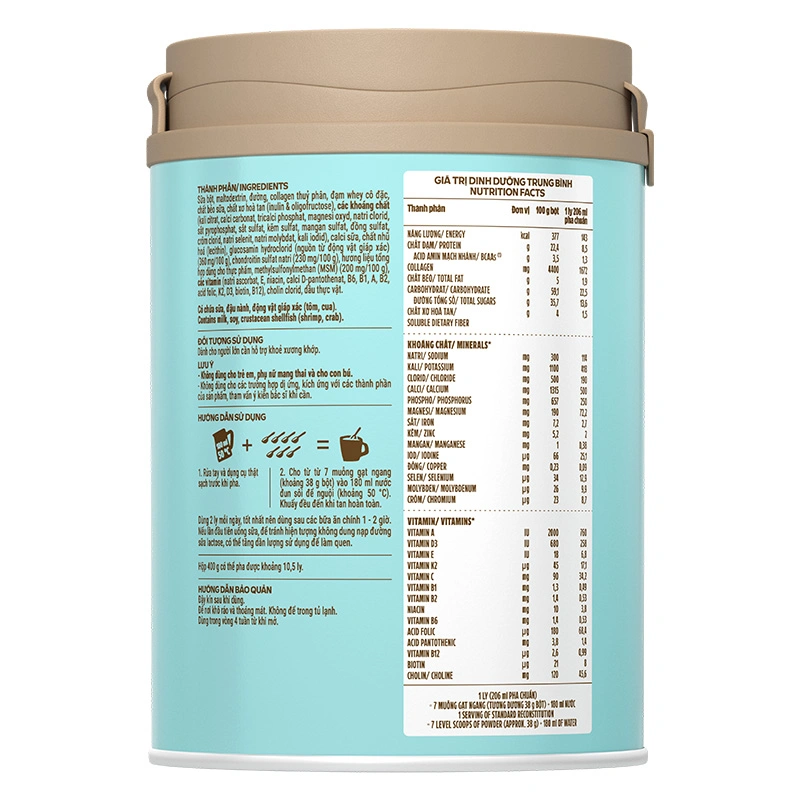 Sữa bột người lớn Vinamilk Sure Canxipro vị tự nhiên 400g 6