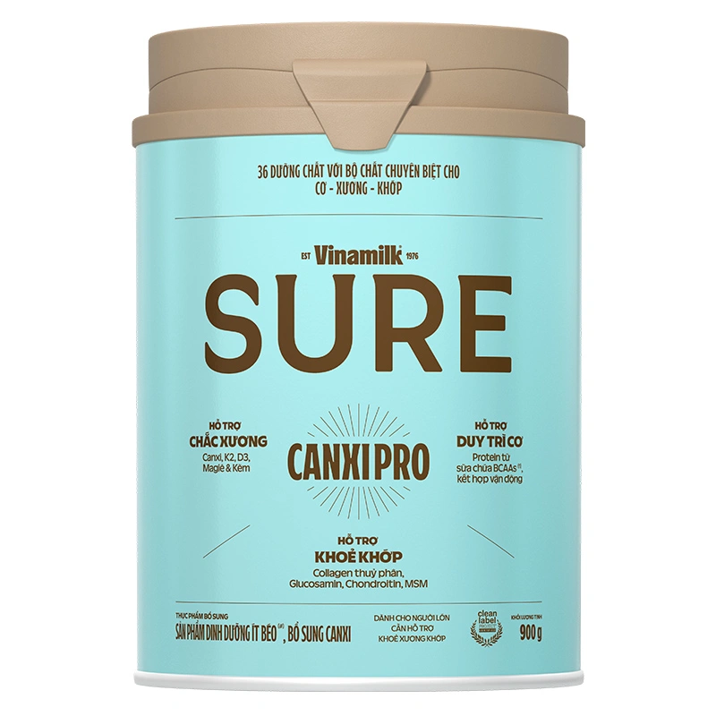 Sữa bột người lớn Vinamilk Sure Canxipro vị tự nhiên 400g 12