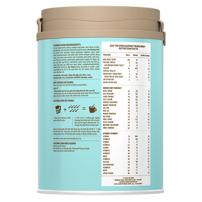 Sữa bột người lớn Vinamilk Sure Canxipro vị tự nhiên 400g 16