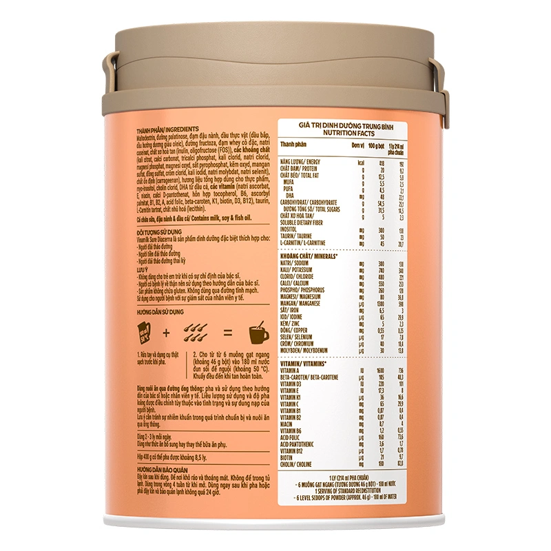 Sữa bột người lớn Vinamilk Sure Diacerna vị tự nhiên 400g 6