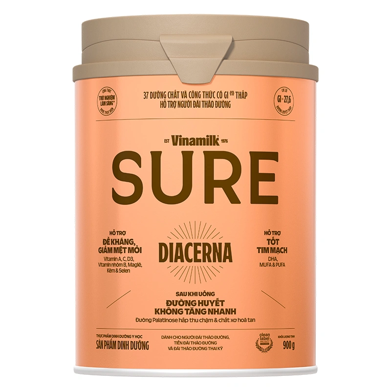 Sữa bột người lớn Vinamilk Sure Diacerna vị tự nhiên 400g 12
