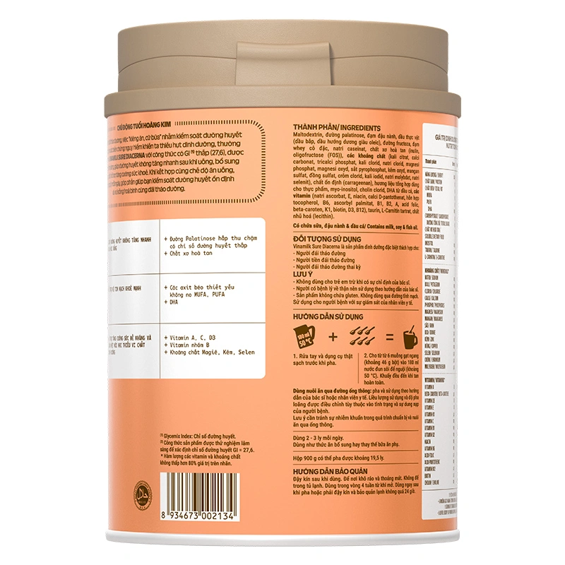 Sữa bột người lớn Vinamilk Sure Diacerna vị tự nhiên 400g 17